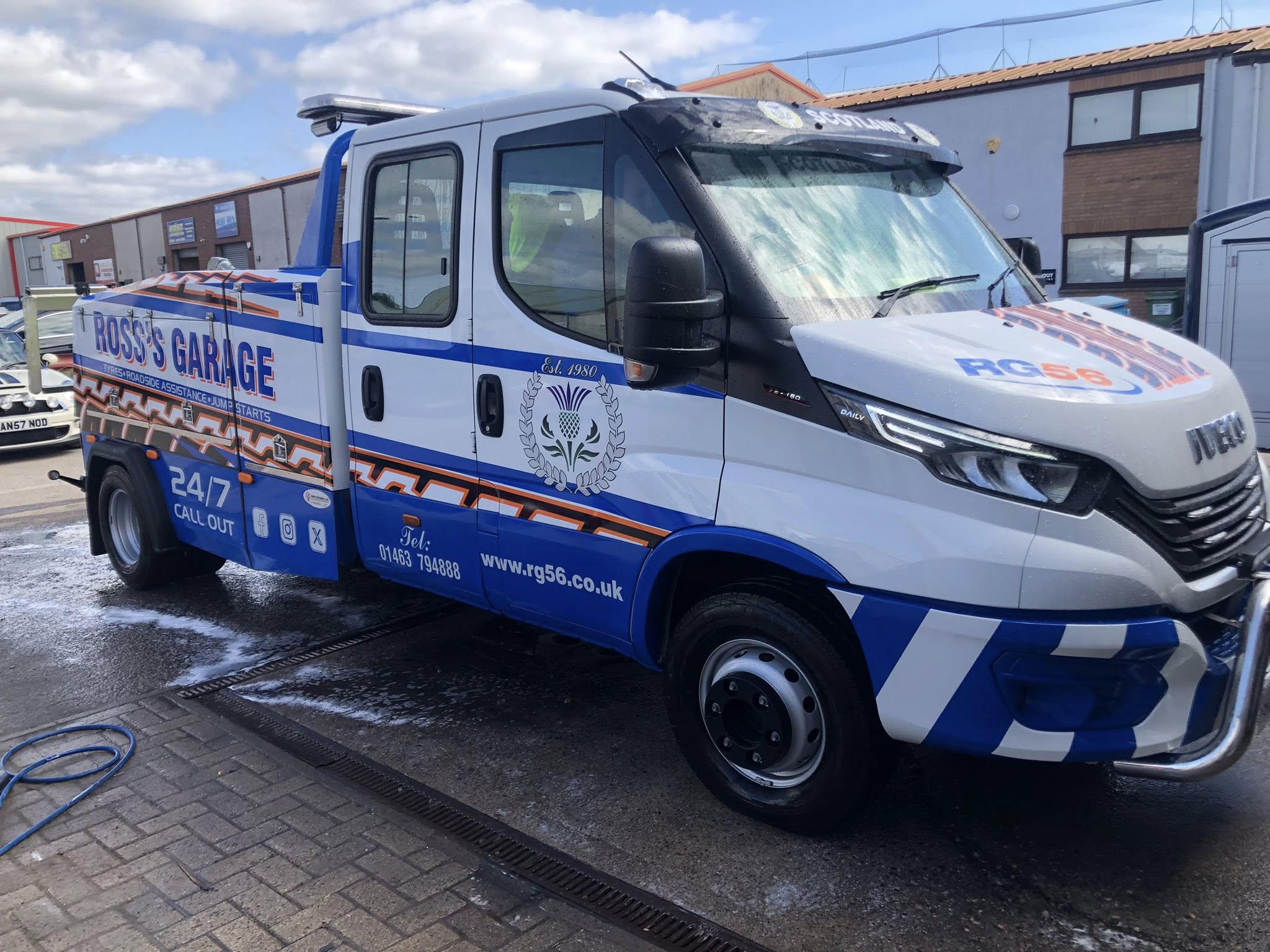 Service van cleaned inside and out